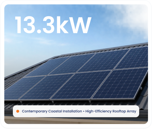 Contemporary coastal commercial solar installation